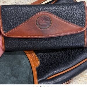 Dooney & Bourke Vintage wallet w/ checkbook insert- pebble all weather leather!